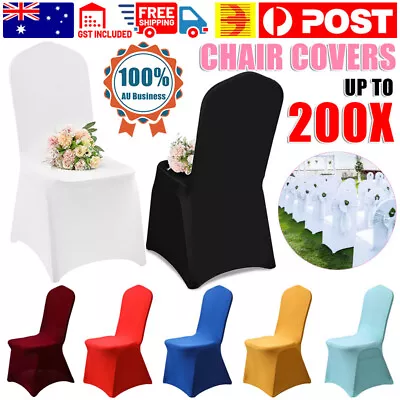 $6.99 • Buy 1-200X Chair Seat Cover Spandex Lycra Washable Dining Banquet Wedding Party Bulk