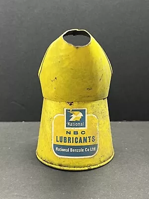 (CC) Vtg Yellow Advertising NBC Lubricants National Benzole Half Pint Oil Can • $9.99