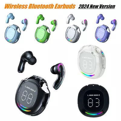 2024 NEW TWS Bluetooth 5.3 Wireless Earbuds Waterproof LED HiFi Stereo Earphones • $19.96