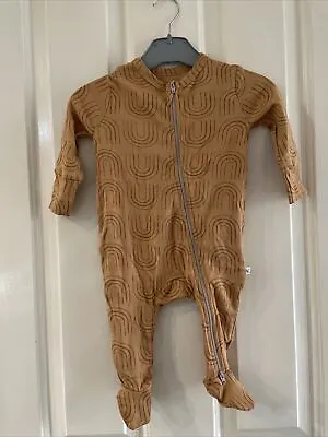 Kidly Unisex Rainbow Sleepsuit Organic Cotton Zip Fastening Size 3-6 Mths Baby • £7