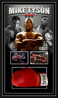 $695 • Buy MIKE TYSON SIGNED FRAMED EVERLAST RED BOXING GLOVE - BECKETT USA Authenticated 