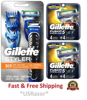 9 GILLETTE FUSION Proglide Power Styler Razor Blades Refill Cartridges Shaver 8 • $40.99