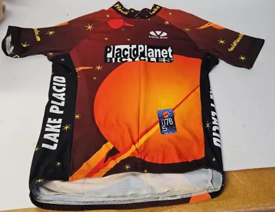 VOLER Placid Planet Bicycles Men's Medium Red/Orange SS FZ Cycling Jersey (#576) • $0.99