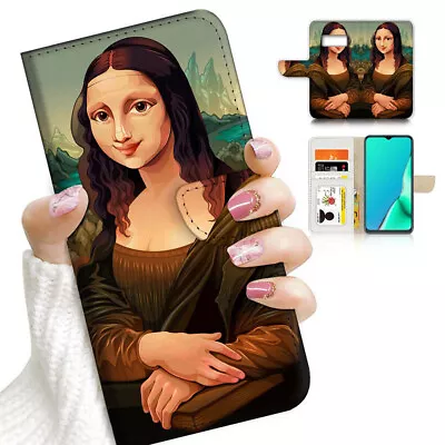 ( For Samsung S7 Edge ) Wallet FlipCase Cover AJ23178 Funny Mona Lisa • $12.99