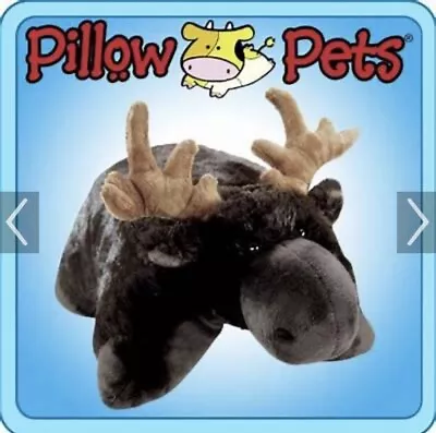 NEW Pillow Pets Pee-Wees Chocolate Moose 11  Brown Stuffed Animal Plush • $19.99