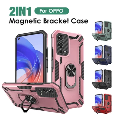 $9.69 • Buy Heavy Duty Shockproof Magnet TPU+PC Case For OPPO A54 A77 RENO 9 8 7 Ring Cover