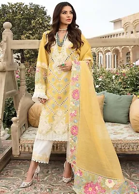 Pakistani Designer Embroidered Cotton Unstitched 3 Piece Women Shalwar Kameez • £30.99