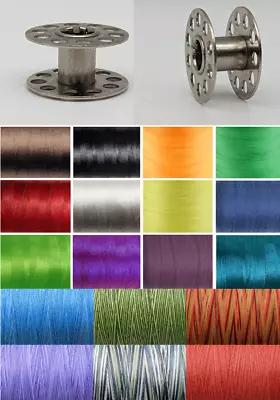 20m WHIPPING THREAD Fishing Rod Guide BINDING Building Repair Small Metal Bobbin • £3.99