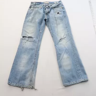Mek Mens Valencia Bootcut Jeans 32 X 32 Distressed Button Fly Western 30  Inseam • $19.99