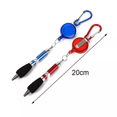 Buckle Ring Lanyard Stationery Retractable Key Chain Ballpoint Pen • £1.93