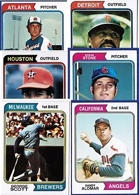 1974 Topps Baseball Card EX-EX MT - Finish Your Set - READ 20% DISCOUNTS! • $0.99