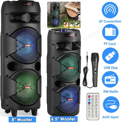 6000W Portable Bluetooth Speaker Sub Woofer Heavy Bass Sound System Party + Mic • $75.99