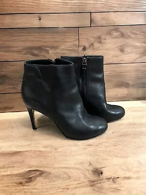 Via Spiga Size 6.5 Black Mid Heeled Leather Ankle Booties • $25