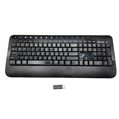 Microsoft Wireless Keyboard 2000 Mo 1477 W/ USB Receiver Office WFH Works Tested • $10.48