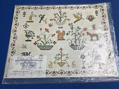 5 Vintage PAPER PLACEMATS Denmark Worcester Art Museum Cross Stitch Sampler 2052 • $9.99