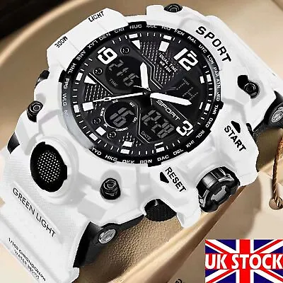 SMAEL Mens Waterproof Watch Sports Military Analog Quartz Digital Wrist Watches • £11.39