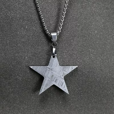 Muonionalusta Meteorite Necklace Pendant Big Pentagram Design • $39