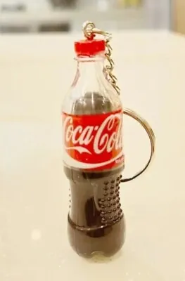Coca Cola Novelty Miniature Red Drink Bottle Keyring Keychain • £3.49