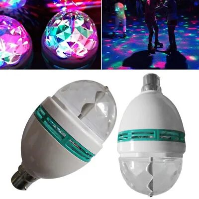 Disco LED Party Multi Coloured Light Bulb Bayonet RGB Projector Rotating Lamp • $13.95
