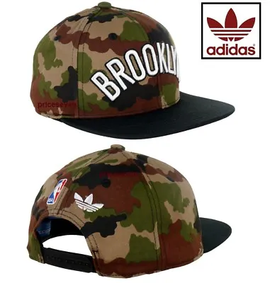 Adidas Originals NBA Camouflage Brooklyn Multicolour Unisex Snapback Cap *NEW • £14.97