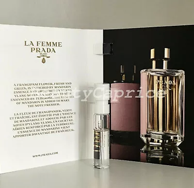 1 Sample X 1.5 Ml Prada La Femme L'Eau Prada EDT Spray Vial Free P&P • £4.99