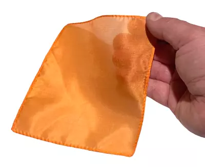 6  ORANGE SILK Scarf Magic Trick Prop Magician Handkerchief 100% Thumb Tip Prop • $4.98