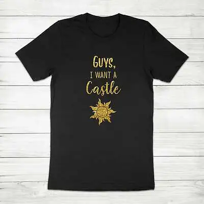 $20.40 • Buy Tangled Guys I Want A Castle Flynn Rider Quote Rapunzel Sun Unisex Tee T-Shirt