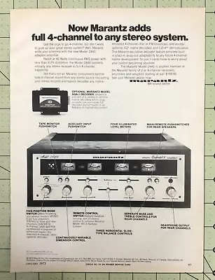 Rare 1973 Marantz Model 2440 SQA-1 Stereo Receiver Magazine Ad • $12.95