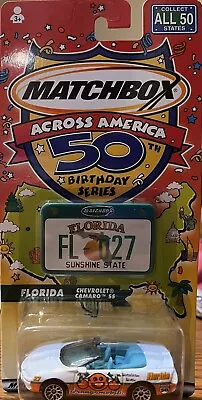 Matchbox Across America Die Cast Car 50th Birthday Series Florida  Chevy Camaro • $4