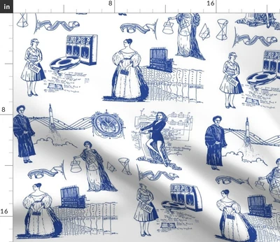 $14 • Buy Retro Computer Geek Science Women Toile Spoonflower Fabric By The Yard