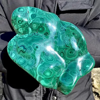 4.96LB Natural Glossy Malachite Transparent Cluster Rough Mineral Sample • $34