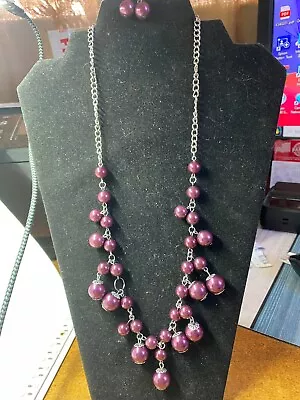 Paparazzi Soon To Be Mrs - Purple Medium Necklace With Earrings New! • $2