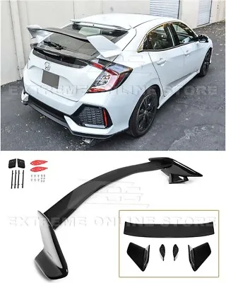 For 16-21 Civic Hatchback JDM Type-R Style GLOSSY BLACK Rear Trunk Wing Spoiler • $169.98