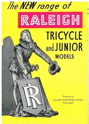 Raleigh Childrens Bicycles & Tricycles Orig. 1950 Product Range Sales Brochure • £24.99