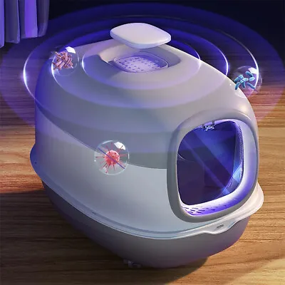 Large Self Cleaning Cat Litter Tray Automatic UV Sterilization Cat Potty Box Pan • £21.95