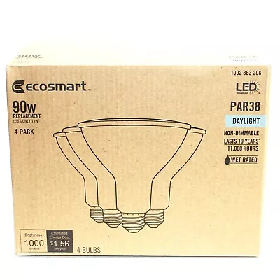 EcoSmart 90-Watt Equivalent PAR38 Non-Dimmable Flood LED Light Bulb Daylight • $8.98