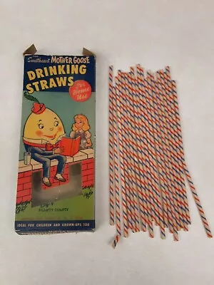 Sweetheart Mother Goose Drinking Straws Humpty Dumpty Vintage Used 20/100 Straws • $14.80