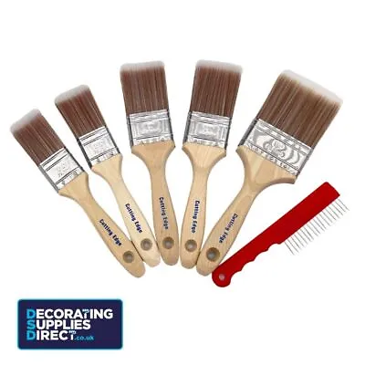 Cutting Edge Synthetic Paint Brushes (1  - 4  1 -2.5  Angled & Brush Sets) • £6.99