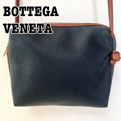 Bottega Veneta Marco Polo Leather Shoulder Bag Black Brown Crossbody Sacoche • $135.15