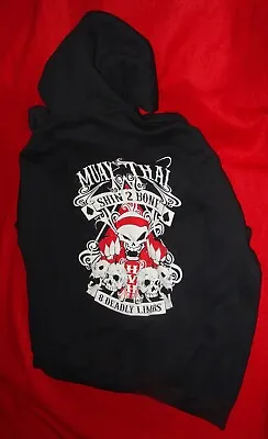 Jerzees Muay Thai Warrior / Martial Arts Hoodie Sweatshirt 2XL W/ Skulls • $24.99