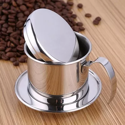 Stainless Steel Cup Vietnamese Coffee Drip Filter Maker Phin Infuser • $19.14