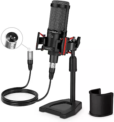 Condenser Microphone XLR Cardioid Pickup Pattern 48V Phantom Power Required S • $63.99