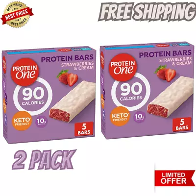 (2 PACK) Protein One 90 Calorie Keto Protein Bars Strawberries And Cream 10 Ct • $18.79