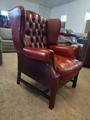 Lovely Georgina Style Chesterfield Wingback Armchair Chair  Deliv Poss Leather  • £365