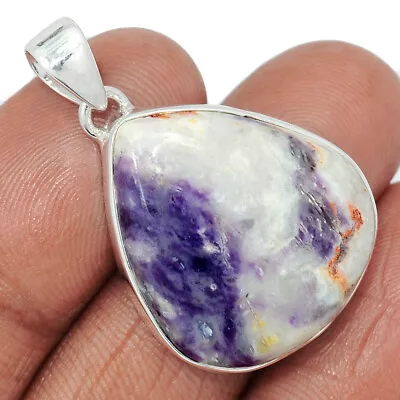 Natural Violet Flame Opal - Mexico 925 Sterling Silver Pendant Jewelry CP24554 • $19.99