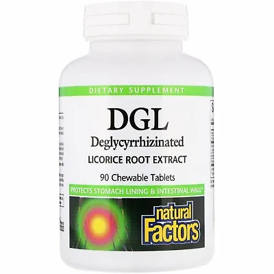 Natural Factors - Dgl - Deglycyrrhizinated Licorice Root Extract - 90 Chew Tabs • £19.65