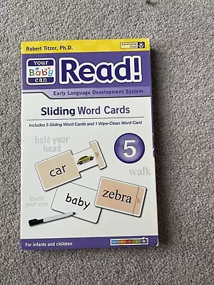 Your Baby Can Read! Early Language Development Sliding Cards 5 Like New • £16