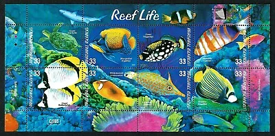 Marshall Islands Scott # 751 Mnh Mini Sheet Of Reef Fish & Marine Life 2000 • $3.50