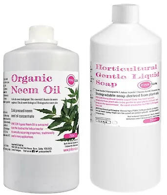 PINK SUN Organic Neem Oil & Horticultural Soap 250ml Plant Wash Insect Repellent • £18.95