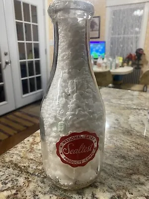 Vintage Pyro Glaze Milk Quart Bottle Sealtest National Dairy Milk Bottle • $65